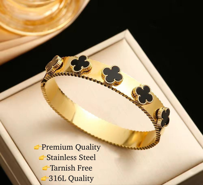 Stainless Steel Clover Glow Cuff