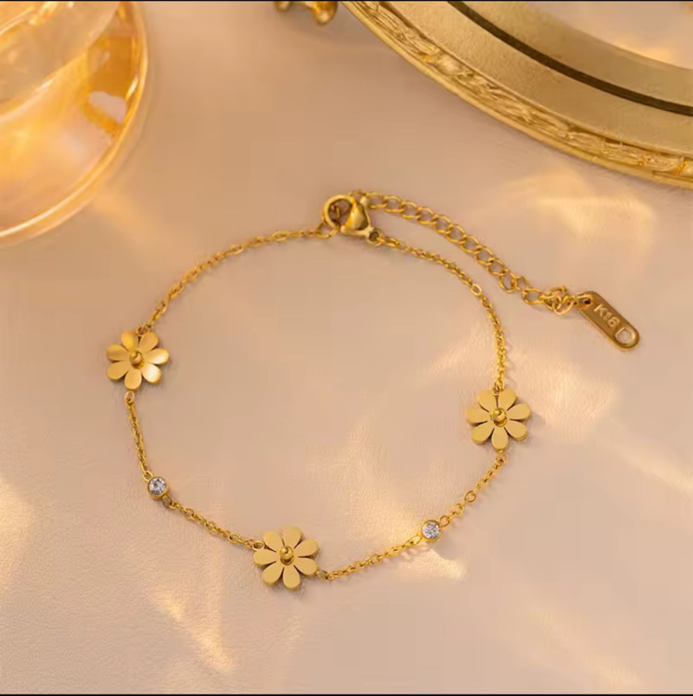 Flower Lock Chain Bracelet
