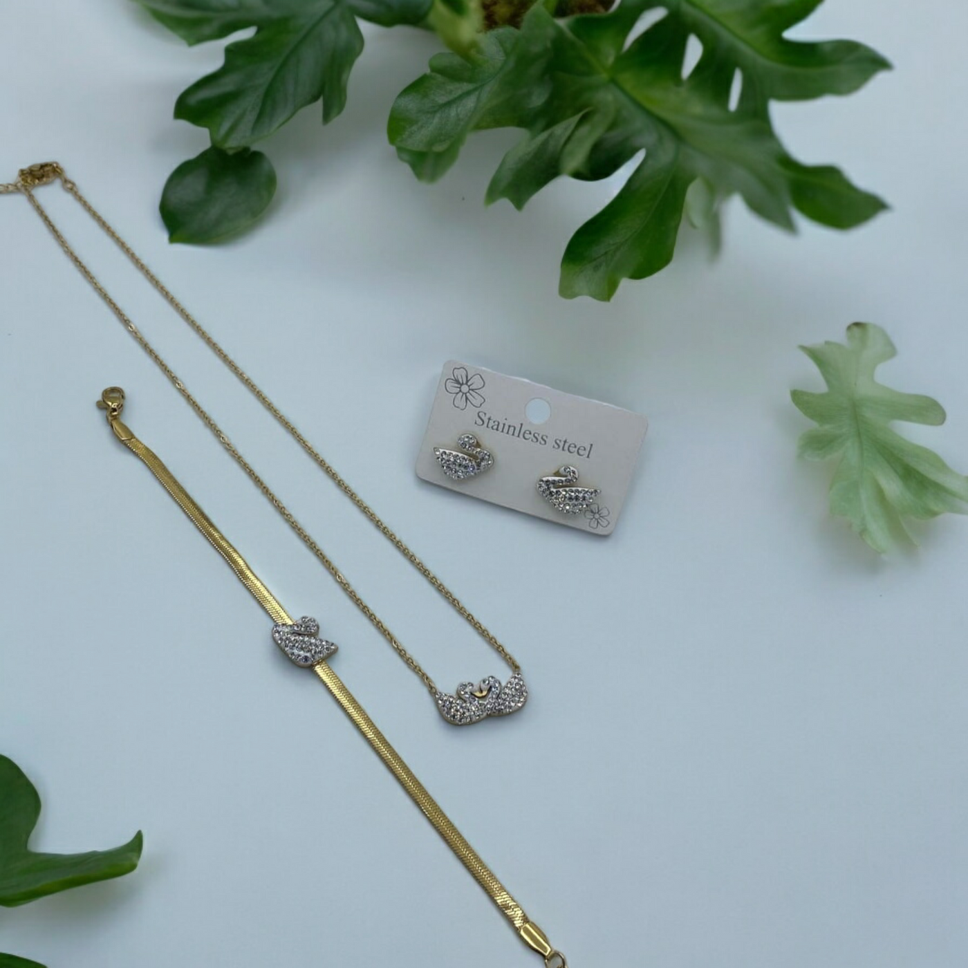 Stainless Steel Swan Set