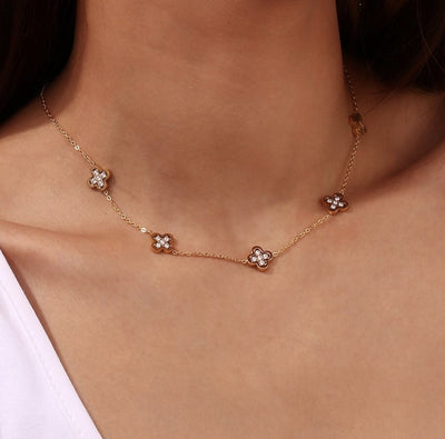 Starlight Clover Pendant Necklace