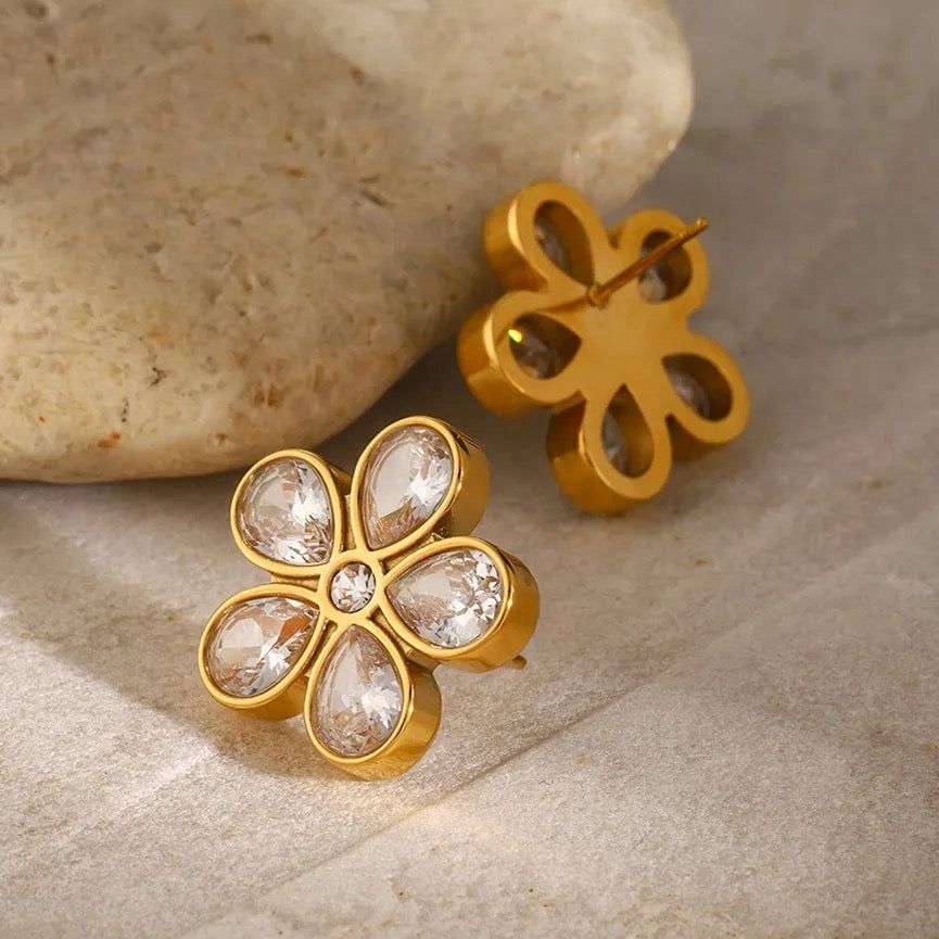 Crystals In Petals Earings