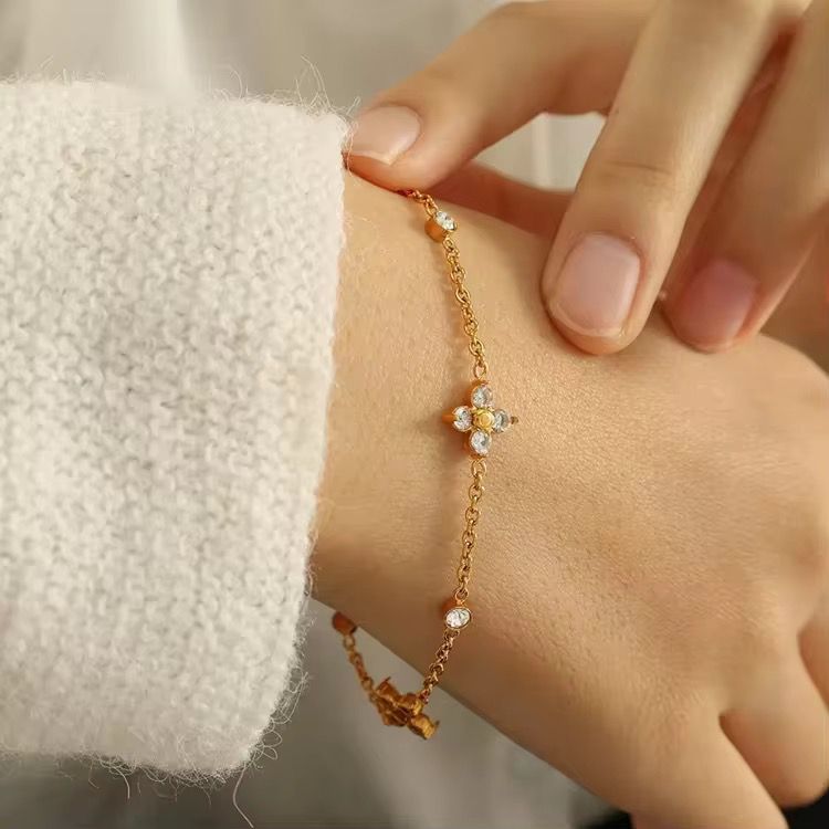 Crystals In Petals Bracelet