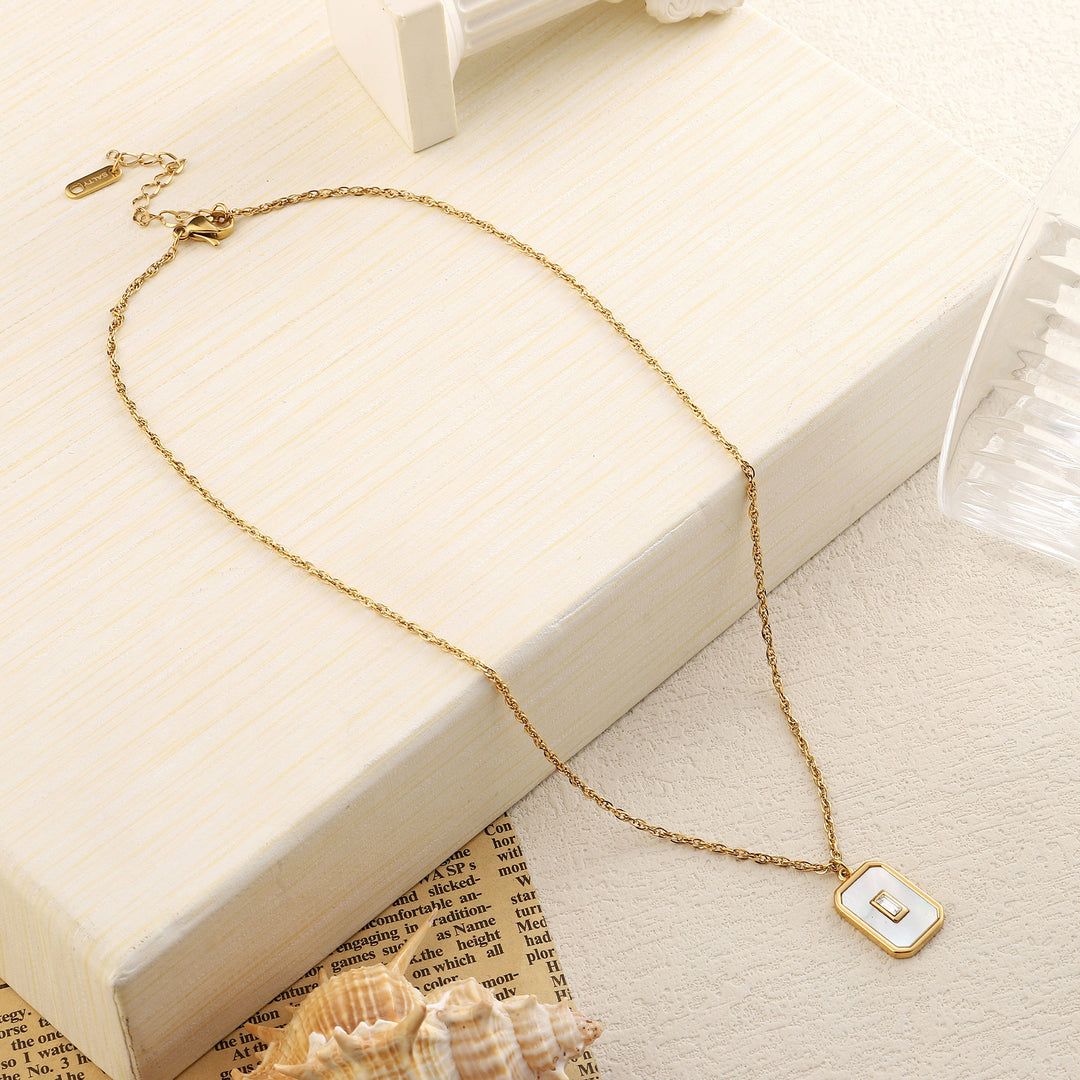 Vintage White Enamel Charm Necklace