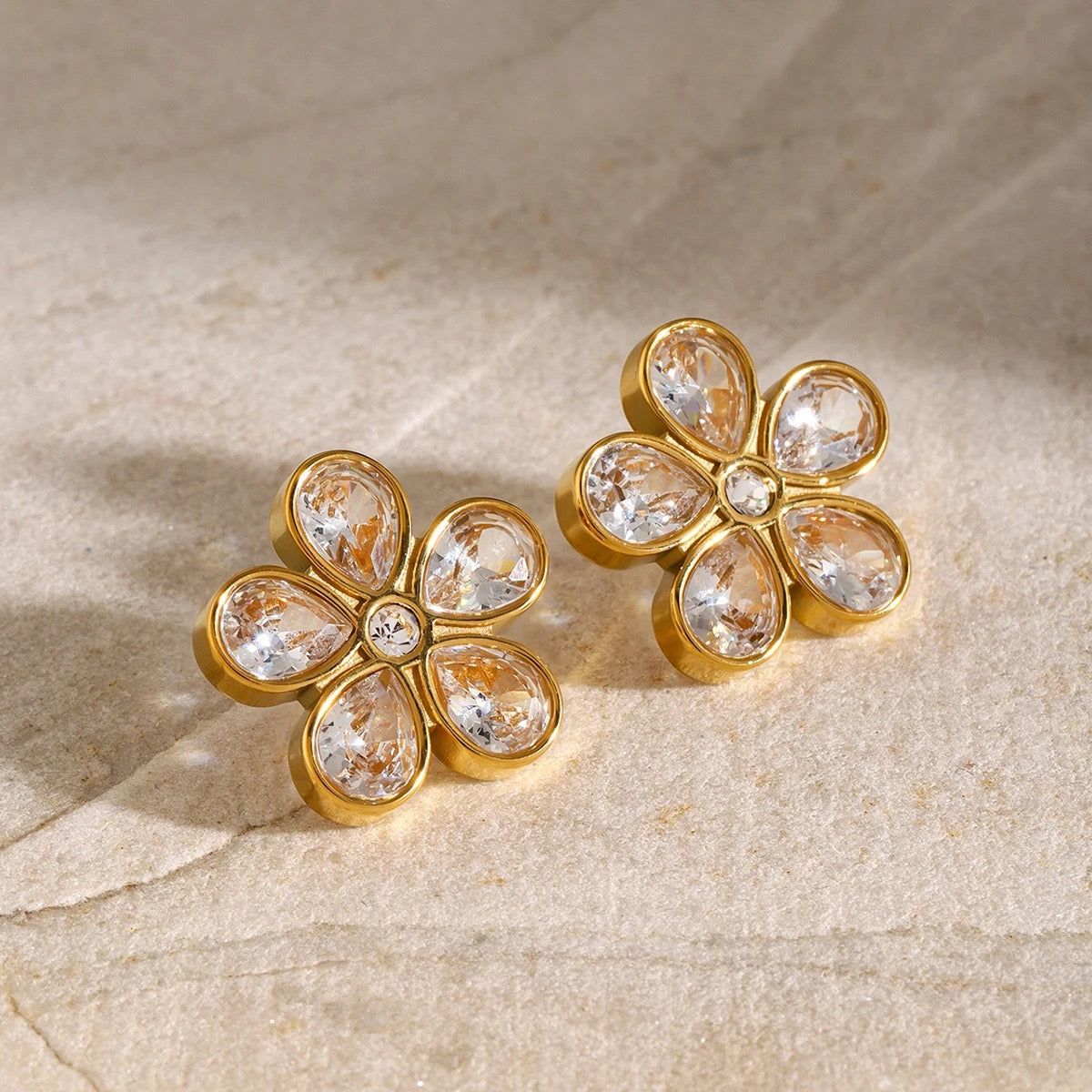 Crystals In Petals Earings